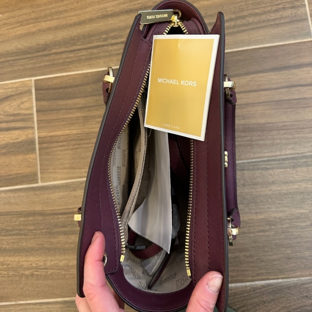 Maroon Michael Kors Satchel